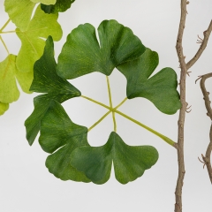 Штучна гілка “Гінкго Білоба”, зелена, 85 см (2028-013/green)