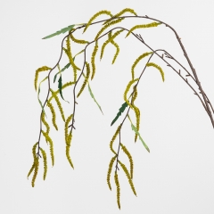 Штучна звисаюча гілка "Верба з сережками", 110 см (2028-016/green)