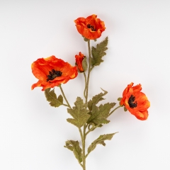 Искусственный мак, оранжевый, 80 см (2024-001)