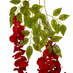 Искусственная свисающая ветвь "Глициния", красная, 103 см (9089-003)