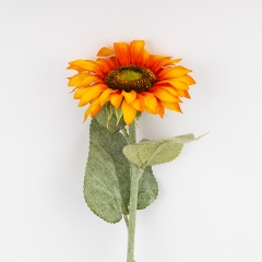 Искусственный подсолнух с эффектом живого прикосновения, оранжевый, 62 см (2025-015)