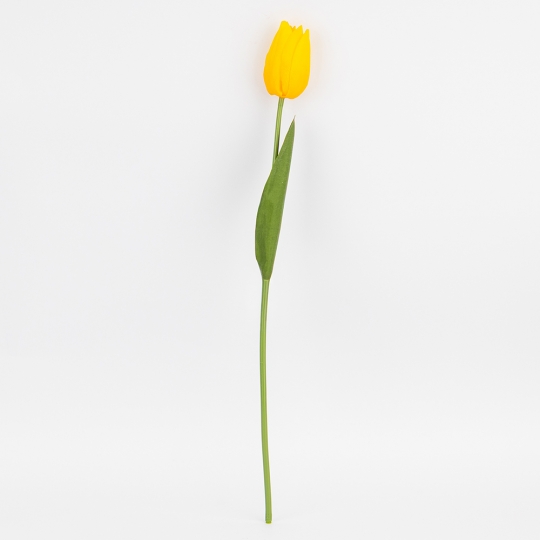 Штучний тюльпан з ефектом живого дотику, жовтий, 45 см (2025-018)