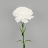 Штучна гвоздика з ефектом живого дотику, біла, 49 см (2025-028)