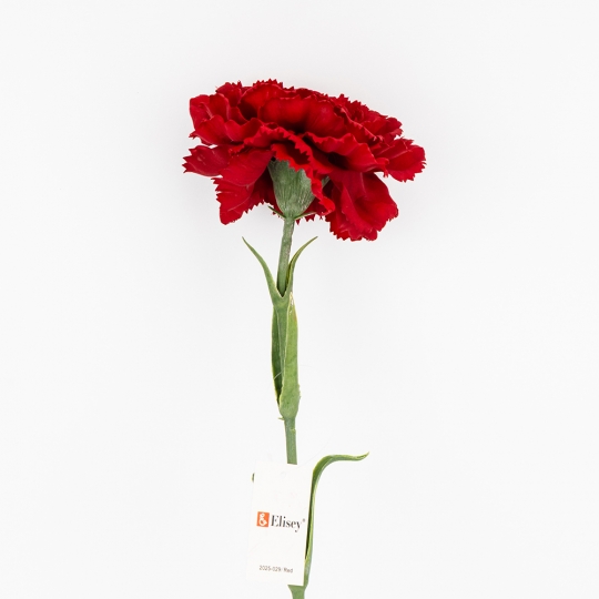 Искусственная гвоздика с эффектом живого прикосновения, красная, 49 см (2025-029)