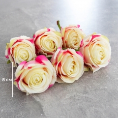 Головка троянди, біло-рожева, 8 см (8502-008/2)