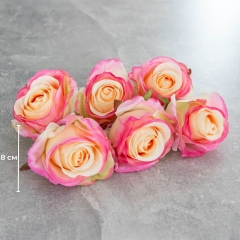 Головка розы, кремово-розовая, 8 см (8502-008/5)