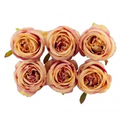Головка розы, бежево-розовая, 9 см (8502-009/1)
