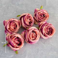 Головка розы, сиренево-розовая, 9 см (8502-009/2)