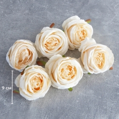 Головка розы, кремовая, 9 см (8502-009/3)