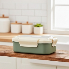 Ланч-бокс одноуровневый на 2 отсека с ложкой, 22 см * Рандомный выбор дизайна (9101-002)