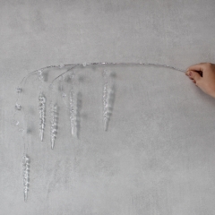 Декоративная ветка "Серебряные сосульки", 57 см (9155-009)