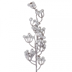 Декоративная ветка "Серебряные ягоды", 53 см (9155-013)