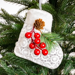 Ёлочная игрушка "Кружевной сапожок" (002NZK)