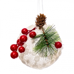 Ёлочная игрушка "Кружевной шарик" (003NZK)