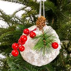 Ёлочная игрушка "Кружевной шарик" (003NZK)