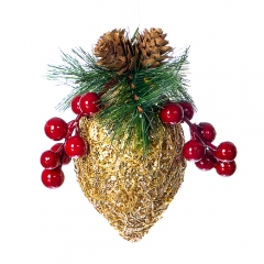 Ёлочная игрушка "Золотой кристалл" (009NZK)