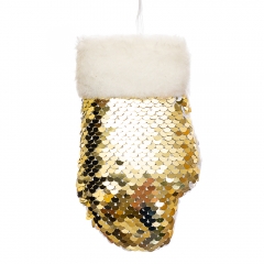 Ёлочная игрушка "Варежка в золотых пайетках" (035NZK)