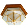 Світильник стельовий з дерев'яною основою шестикутної форми (FN019/3)