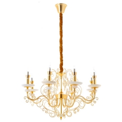Люстра золотая с завитками (8 свечей) (KC011/8 (gold)) (KC011/8 (gold))