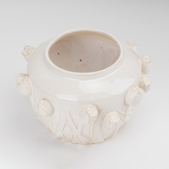 Ваза "Цветущий сад", кремовая, 19 см (4011-026)