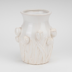 Ваза "Цветущий сад", кремовая, 25 см (4011-028)