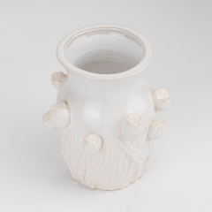 Ваза "Цветущий сад", кремовая, 25 см (4011-028)