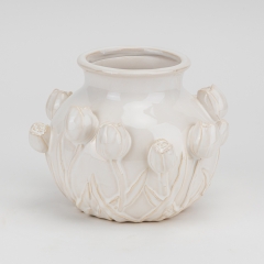 Ваза "Цветущий сад", кремовая, 15 см (4011-029)