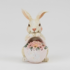 Статуетка "Кролик з корзинкою", 12 см (5105-003)