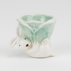 Подставка под яйцо "Кролик и зеленый цветочек" 6 см (5106-003/green)