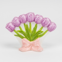 Ваза "Букет фиолетовых тюльпанов", 14 * 19 * 9 см (5106-006/violet)