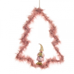 Подвеска "Пушистая елка" розовая (6003-037)