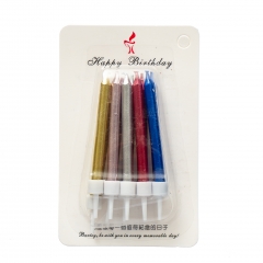 Набір високих різнобарвних свічок для торта (8512-016)