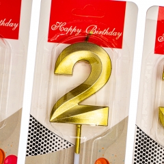 Свічки для торта "Блиск" від 0 до 9, золоті (8512-004)