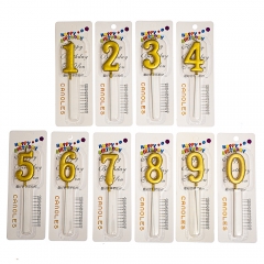 Свечи для торта "Сияние" от 0 до 9, золотые (8512-006)