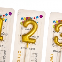 Свечи для торта "Мерцанние" от 0 до 9, золотые (8512-008)