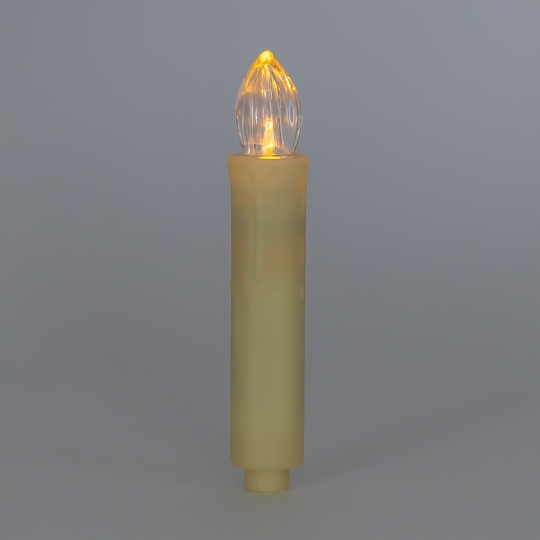 Набор из 10 светодиодных свечей (LED) с клипсами на елку, айвори, 10 см (9262-012)