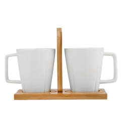 Набор кружек с бамбуковой подставкой "Белая симфония", 260 мл (00BR-4004-001/1)