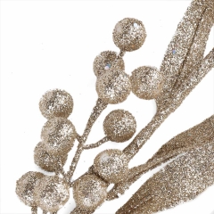 Декоративная ветка "Кристаллы льда" шампанское (2010-153)
