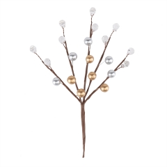 Декоративная ветка "Замороженные капли" золото-серебро (2010-163)