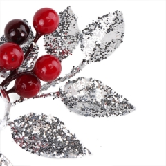 Декоративная ветка "Серебряные листья" (2010-165)