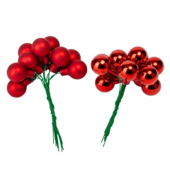 УЦІНКА Набір скляних ялинкових куль "Зимові ягідки" (2 см * 144 шт, червоний мікс)(Бита ягідка) (00BR-6024-017)