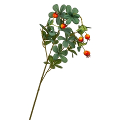 Ветвь шиповника с красно-желтыми ягодами искусственная (8408-009)