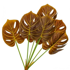 Ветвь монстеры желто-коричневая искусственная (8408-050)