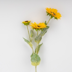 Штучний соняшник з 3 бутонами, жовтий, 64 см ВРЯТОВАНА ПОЗИЦІЯ (9259-031)