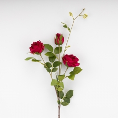 Искусственная роза с 3 бутонами, темно-розовая, 89 см СПАСЕННАЯ ПОЗИЦИЯ (9259-064)