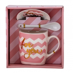 УЦІНКА Набір кружки з блюдцем "Радість щодня" (на 1 персону) 300 мл * Рандомний вибір дизайну (Дефект фарбування,плями,напливи,змазане покриття) (9199-004)