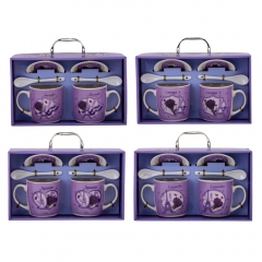 Набір кружок з блюдцями "Лавандова ніжність" (на 2 персони) 300 мл * Рандомний вибір дизайну (9199-006)