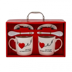 Набір кружок з блюдцями "Ти моє серце" (на 2 персони) 300 мл * Рандомний вибір дизайну (9199-007)