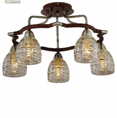 Люстра коричневая с 5 медовыми плафонами (NN013/5) (NN013/5)