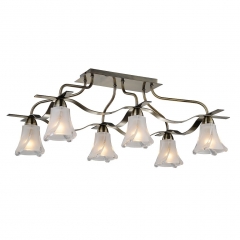 Люстра коричнева з 6 плафонами у формі дзвоника (NN017/6)